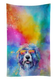Old English Sheepdog Hippie Dawg Kitchen Towel Dish Cloths Guest Hand Towel Decorative Bathroom Towel for Face,Tea, Dishcloth, Kitchen and Bath