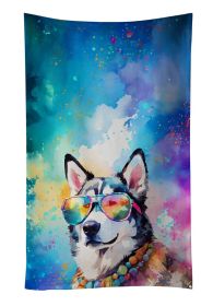 Siberian Husky Hippie Dawg Kitchen Towel Dish Cloths Guest Hand Towel Decorative Bathroom Towel for Face,Tea, Dishcloth, Kitchen and Bath