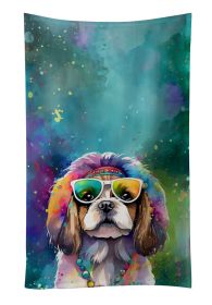 Shih Tzu Hippie Dawg Kitchen Towel Dish Cloths Guest Hand Towel Decorative Bathroom Towel for Face,Tea, Dishcloth, Kitchen and Bath