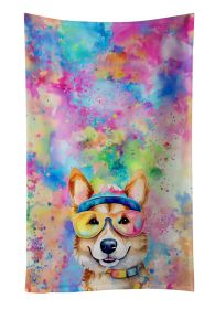 Corgi Hippie Dawg Kitchen Towel Dish Cloths Guest Hand Towel Decorative Bathroom Towel for Face,Tea, Dishcloth, Kitchen and Bath