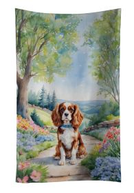 Cavalier Spaniel Spring Path Kitchen Towel Dish Cloths Guest Hand Towel Decorative Bathroom Towel for Face,Tea, Dishcloth, Kitchen and Bath