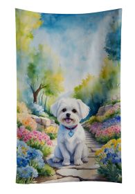 Maltese Spring Path Kitchen Towel Dish Cloths Guest Hand Towel Decorative Bathroom Towel for Face,Tea, Dishcloth, Kitchen and Bath