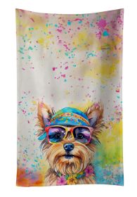 Yorkshire Terrier Hippie Dawg Kitchen Towel Dish Cloths Guest Hand Towel Decorative Bathroom Towel for Face,Tea, Dishcloth, Kitchen and Bath