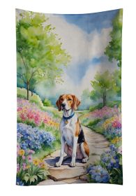 English Foxhound Spring Path Kitchen Towel Dish Cloths Guest Hand Towel Decorative Bathroom Towel for Face,Tea, Dishcloth, Kitchen and Bath