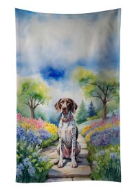 German Shorthaired Pointer Spring Path Kitchen Towel Dish Cloths Guest Hand Towel Decorative Bathroom Towel for Face,Tea, Dishcloth, Kitchen and Bath