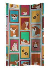 Lots of Red and White English Bulldog Kitchen Towel Dish Cloths Guest Hand Towel Decorative Bathroom Towel for Face,Tea, Dishcloth, Kitchen and Bath