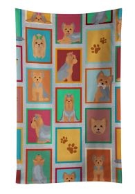 Lots of Blue and Tan Yorkie Kitchen Towel Dish Cloths Guest Hand Towel Decorative Bathroom Towel for Face,Tea, Dishcloth, Kitchen and Bath