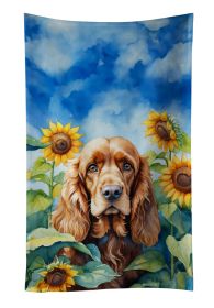 Cocker Spaniel in Sunflowers Kitchen Towel Dish Cloths Guest Hand Towel Decorative Bathroom Towel for Face,Tea, Dishcloth, Kitchen and Bath