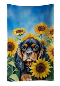 Cavalier Spaniel in Sunflowers Kitchen Towel Dish Cloths Guest Hand Towel Decorative Bathroom Towel for Face,Tea, Dishcloth, Kitchen and Bath