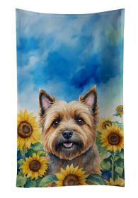 Cairn Terrier in Sunflowers Kitchen Towel Dish Cloths Guest Hand Towel Decorative Bathroom Towel for Face,Tea, Dishcloth, Kitchen and Bath