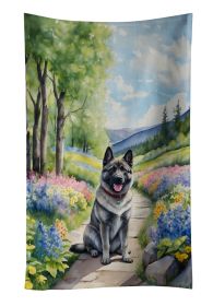 Norwegian Elkhound Spring Path Kitchen Towel Dish Cloths Guest Hand Towel Decorative Bathroom Towel for Face,Tea, Dishcloth, Kitchen and Bath