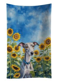 Whippet in Sunflowers Kitchen Towel Dish Cloths Guest Hand Towel Decorative Bathroom Towel for Face,Tea, Dishcloth, Kitchen and Bath