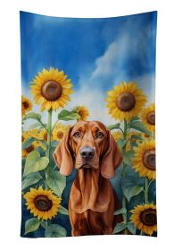 Redbone Coonhound in Sunflowers Kitchen Towel Dish Cloths Guest Hand Towel Decorative Bathroom Towel for Face,Tea, Dishcloth, Kitchen and Bath