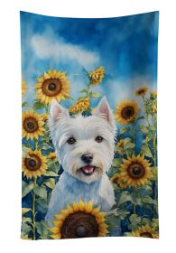 Westie in Sunflowers Kitchen Towel Dish Cloths Guest Hand Towel Decorative Bathroom Towel for Face,Tea, Dishcloth, Kitchen and Bath