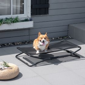 Elevated Dog Bed with Breathable Foldable Pet Cot with Heavy Duty Frame (Option: Black-445x220x160 mm)