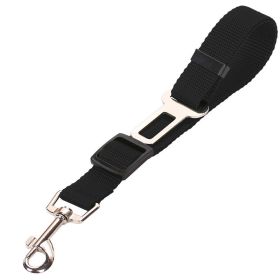 High Quality Durable Pet Cat Dog Vehicle Leash Nylon Adjustable Car Seat Dog Safety Belt Pet Leashes (Color: Black)